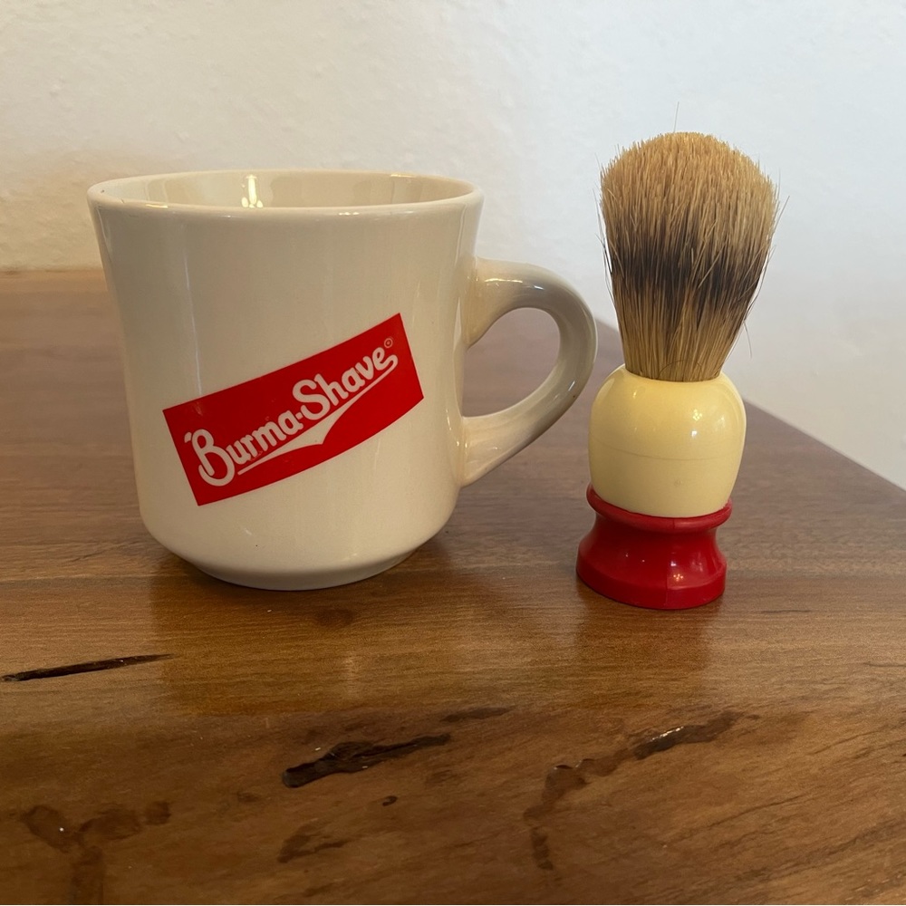 Vintage BermaShave Shaving Mug And Brush Set Gem